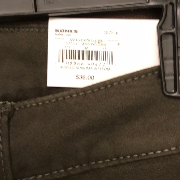 Sonoma Everyday Jean bootcut NWT size 6 in Olive - Picture 4 of 6